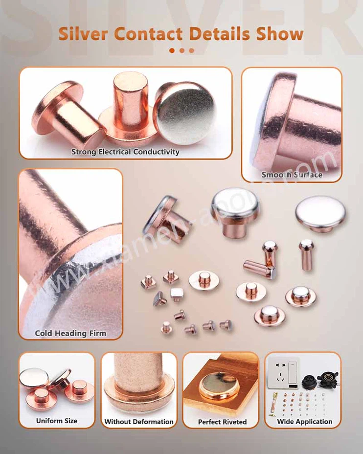 Silver Bimetal Contact Rivets Details Show Silver Bimetal Contact Rivets Details Show