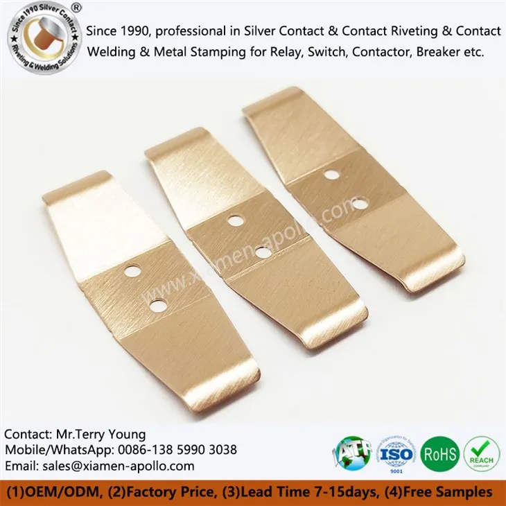 Metalo štampavimo vario kontaktinės dalys