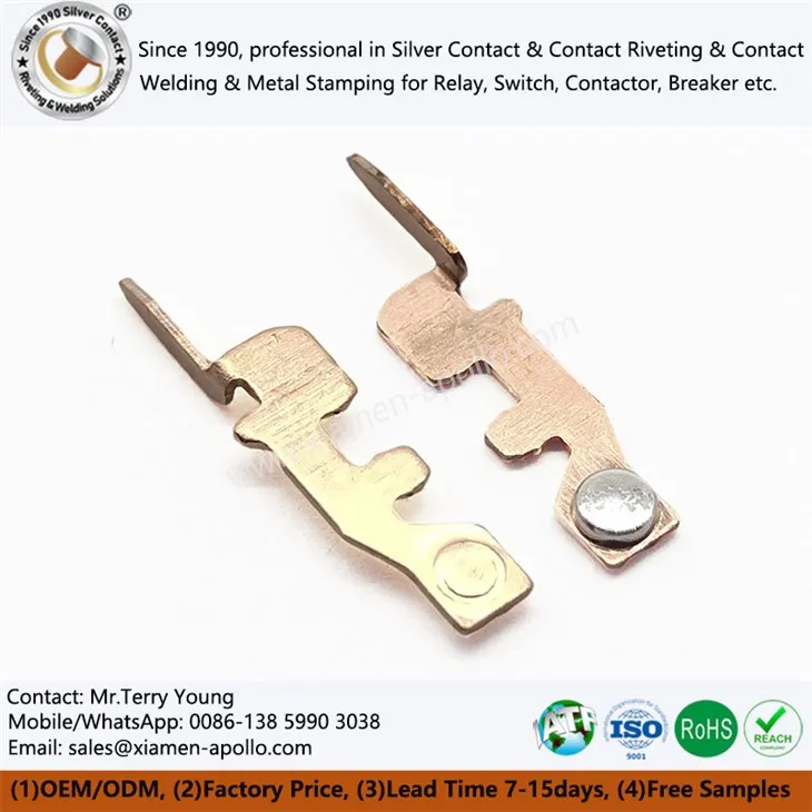 Įlieti kniedijimo elektros kontaktai