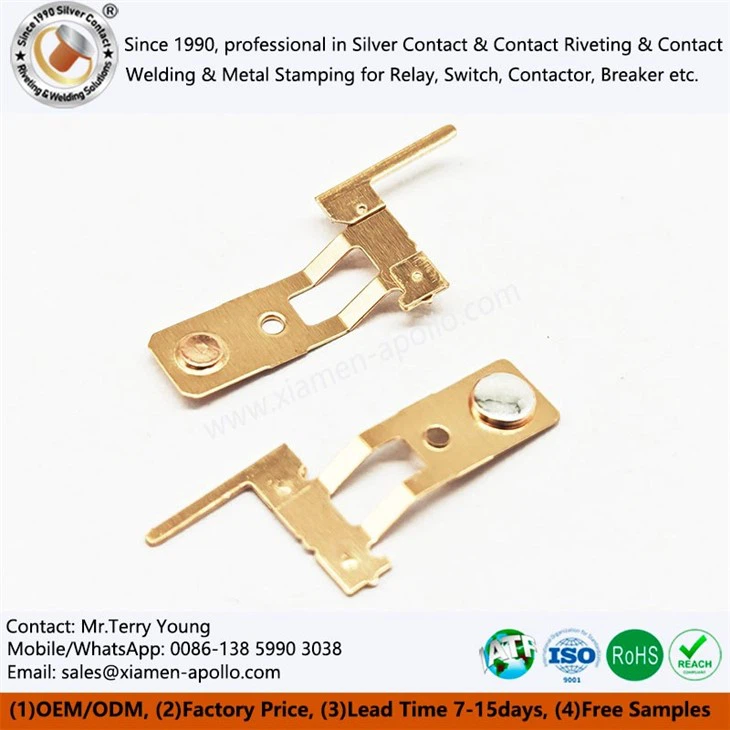 Moving spring riveted assembly for relays
