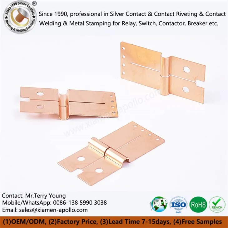 Magnetinės užrakinimo relės vario antspauduotos dalys