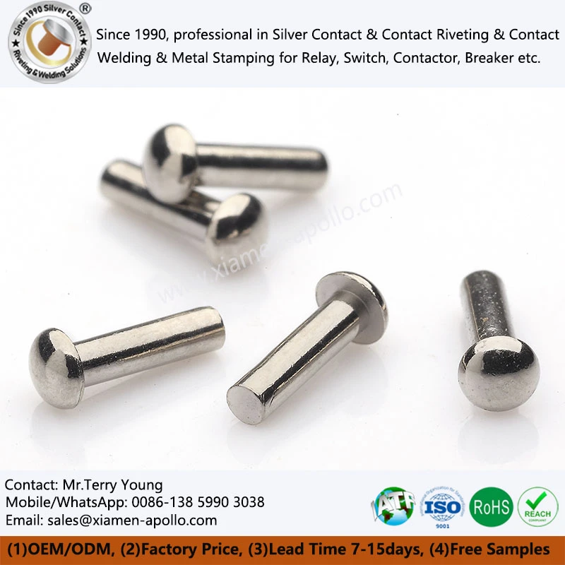 Nickel Plated Rivets Contacts Nickel Plated Rivets Contacts