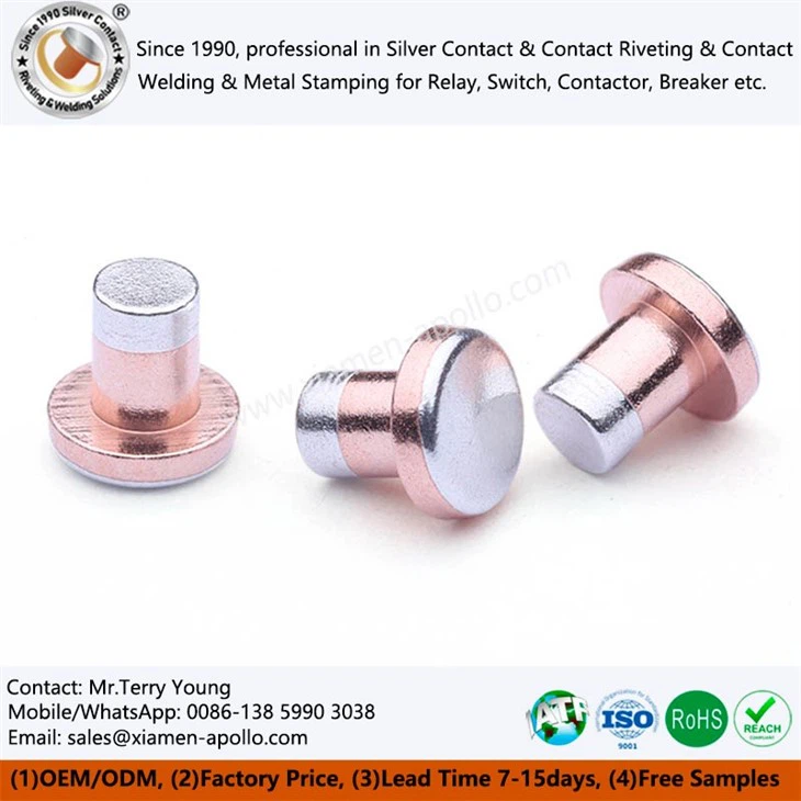 Electrical Trimetal Rivet Contacts