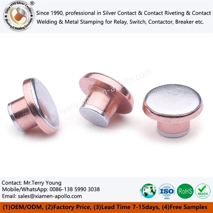 Tri-metal Electrical Contact Rivet